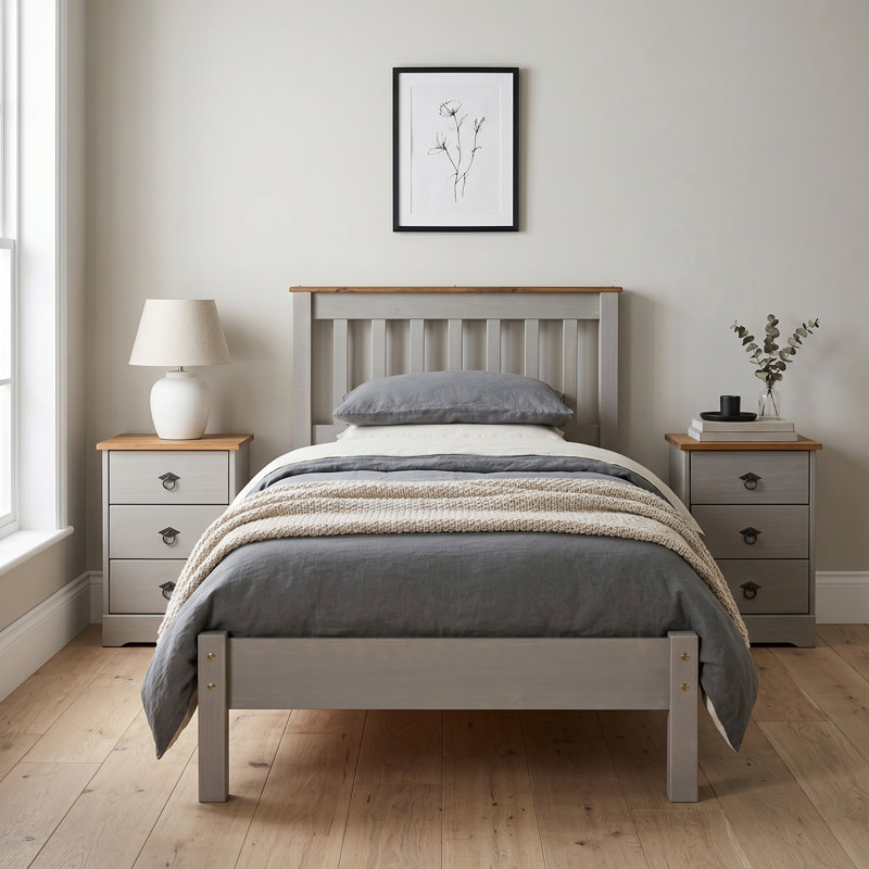 Lehighton Ingrid Uk Bed pine frame, Single (3'), Grey