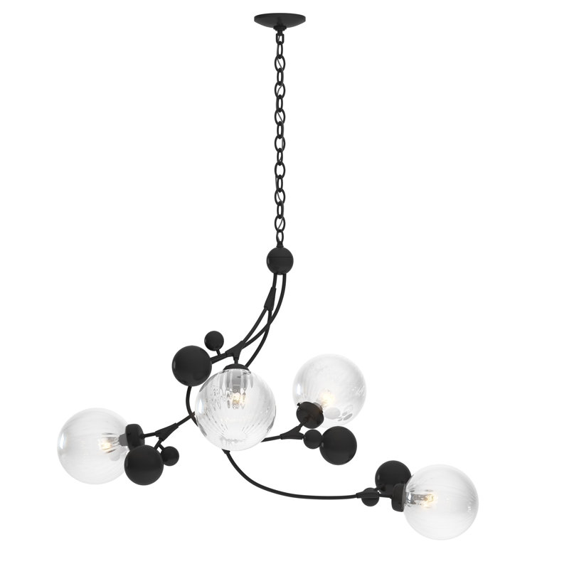Sprig 4 - Light Unique/Statement Geometric Chandelier, Black, Water