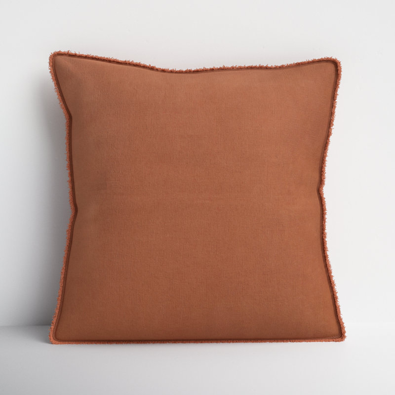 Filia Linen Throw Pillow, Terracotta