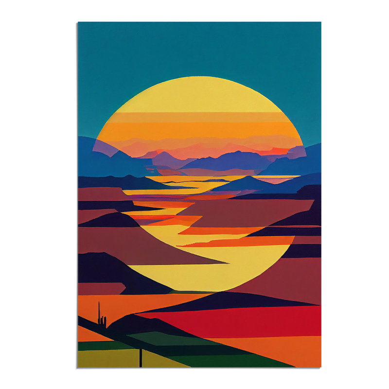 Boundless Sunset Abstract - Wall Art, Paper, 42cm H x 29.7cm W, No Matte