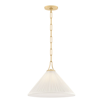 Mitzi Merida   wide 1 Light Pendant in Aged Brass