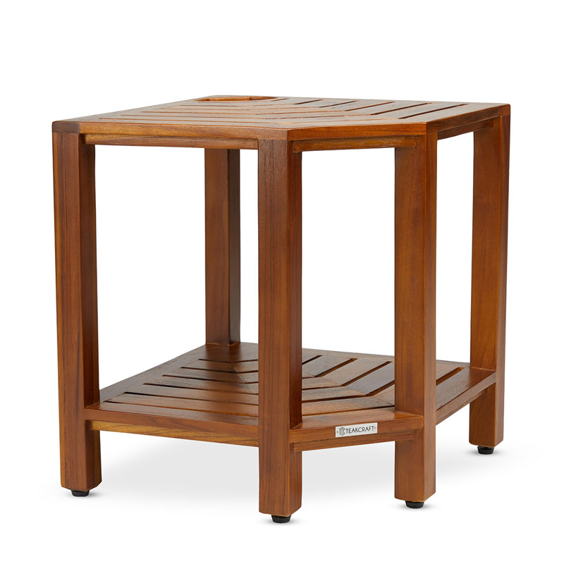 17.5'' W Teak Corner Shower Bench