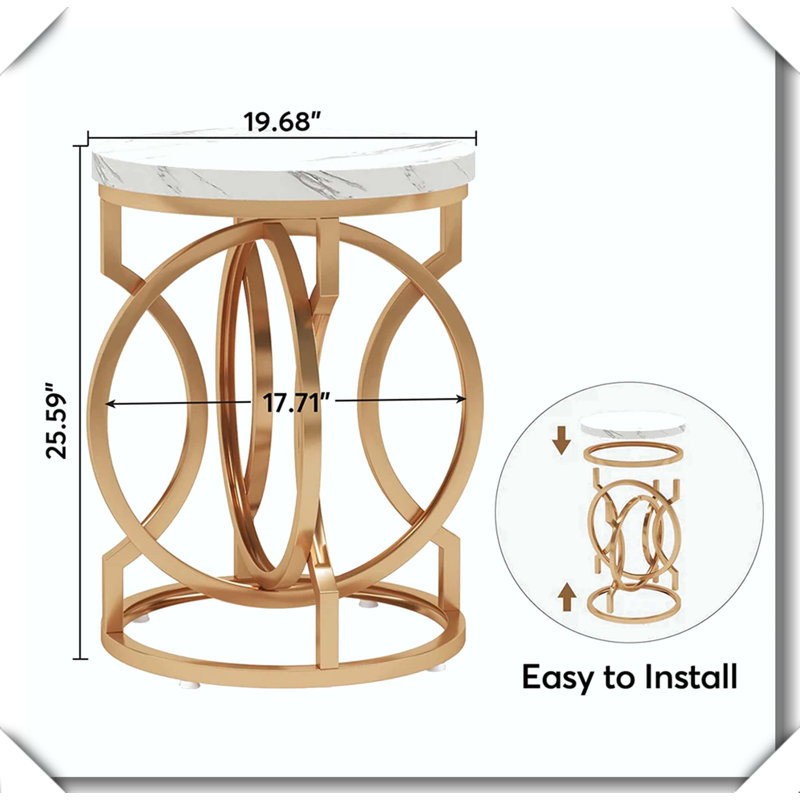 Small Round End Table Easy Assembly Couch Table
