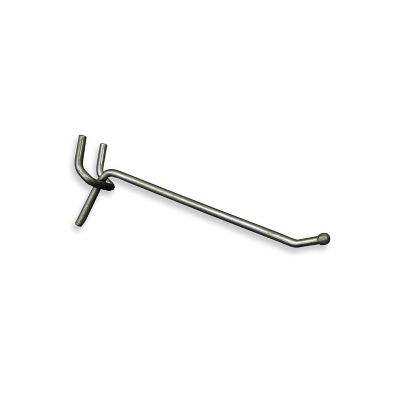 Galvanized Metal 4-Inch Pegboard and Slatwall Hook