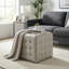 Repose-pieds cubique capitonné 100% cuir véritable Phabian-125360055