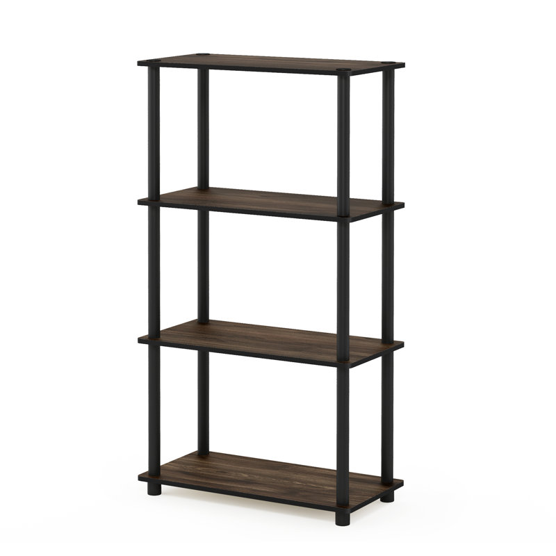 Johnston Plastic Etagere Bookcase, Columbia Walnut/Black