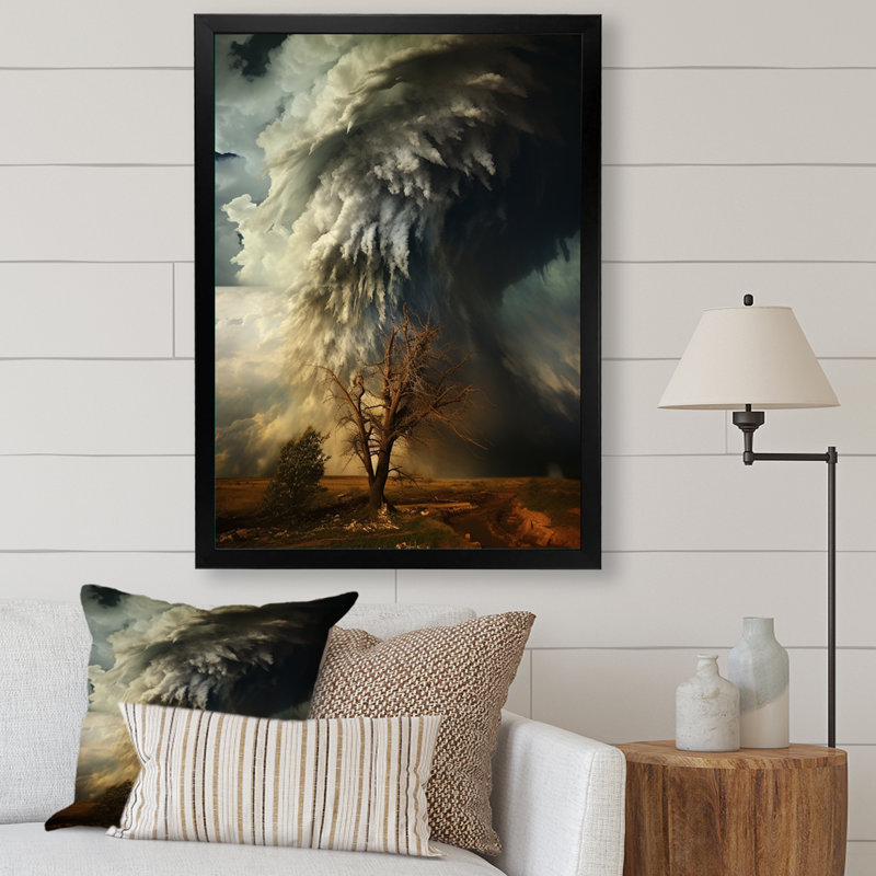 Beachman Storm torsion des éléments - Imprimé, H 20 po x l 12 po x P 1 po, Cadre photo noir