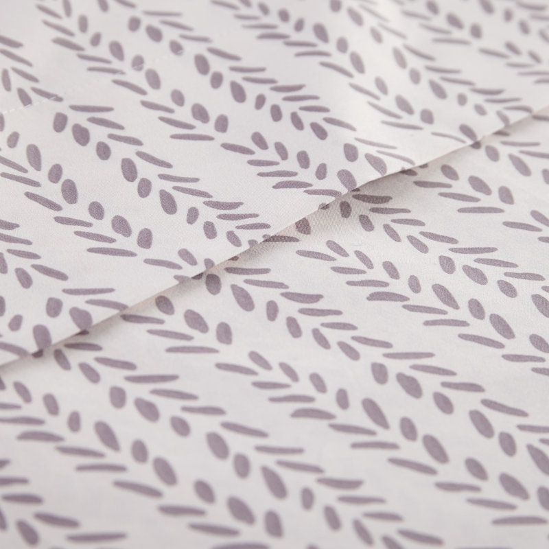 Ensemble de draps en microfibre Southshore, Drap pour lit simple TG + drap-housse + 1 taie d'o, Mauve blanc