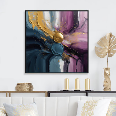 Mabe, mouvements mauves et bleus en peinture II sur toile