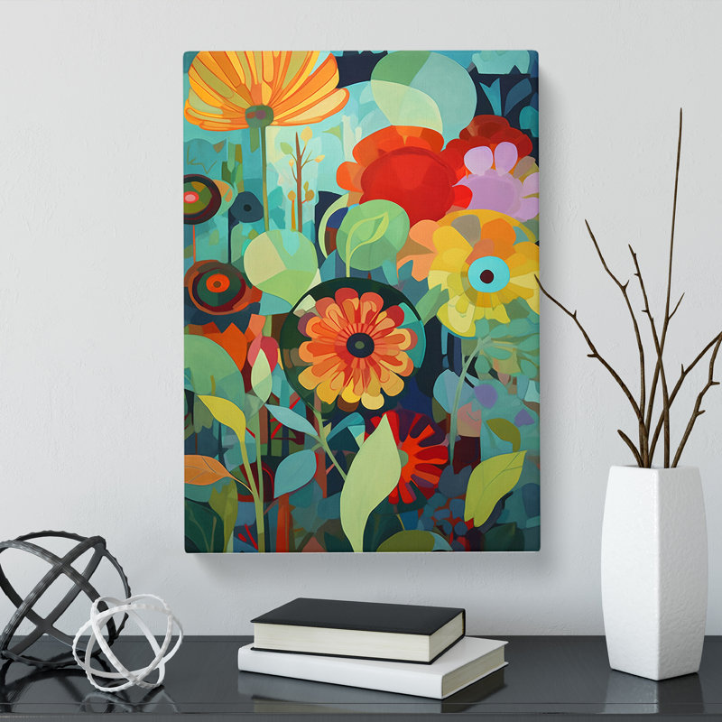 Deneuve Flowers Retro Vol.11 - Wrapped Canvas, 50cm H x 35cm W x 3cm D