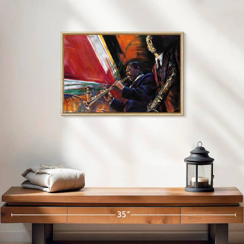 Red Hot, Floating Frame Natural Wood, 19" X 13"