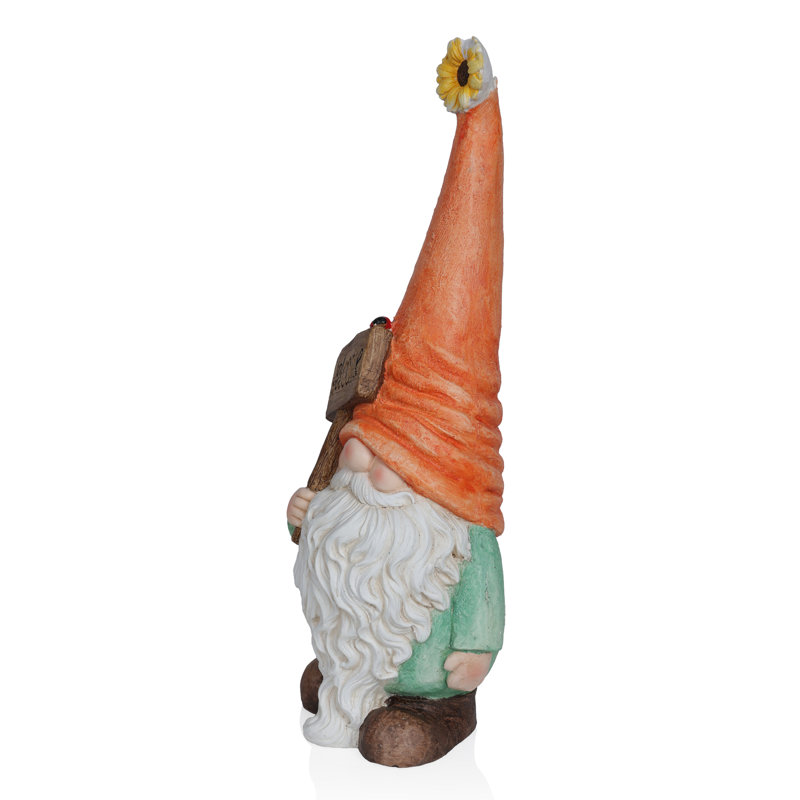 26"H Welcome Sign Gnome Garden Statue