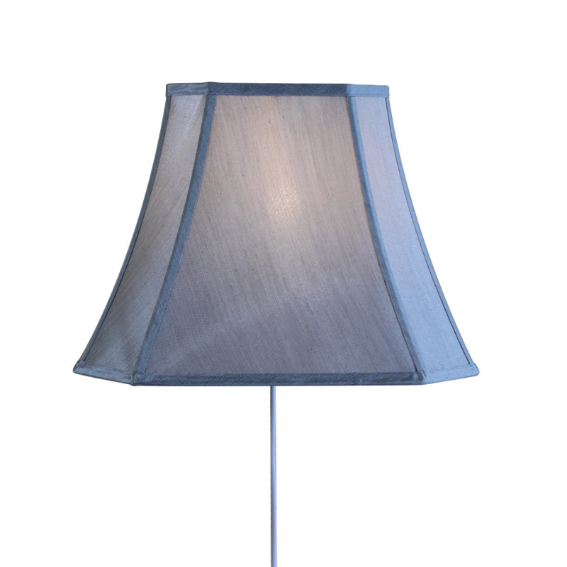 Abat-jour en soie/toile à cloche H 12 po x l 16 po (araignée), Gris