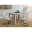 Table de salle à manger en bois manufacturé gris neutre, 4 places, pratique pour une petite cuisine ou une salle à manger, style contemporain contemporain