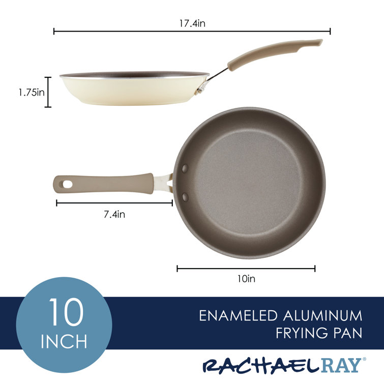 Rachael Ray Nonstick Frying Pans, 10-Inch, Aluminum, Almond, Cook + Create Collection