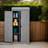 Tall Vertical Wooden Storage Shed with Metal Top & 3 Shelves, Garden Tool Cabinet