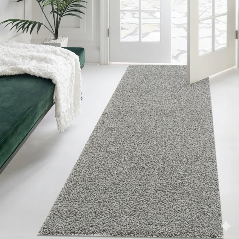 Verona Thick Grey Shaggy Area Rug – Soft Pile, Non-Slip, Durable Polypropylene Carpet for Living Room, Bedroom & Hallway