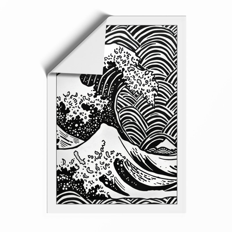 Cresting Wave Minimalist - Framed Print, Unframed, A3 - 42.0 x 29.7 cm