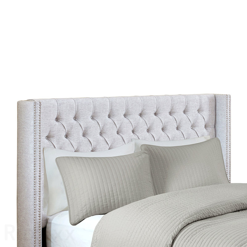 Tête de lit tapissier gris grand, Gris