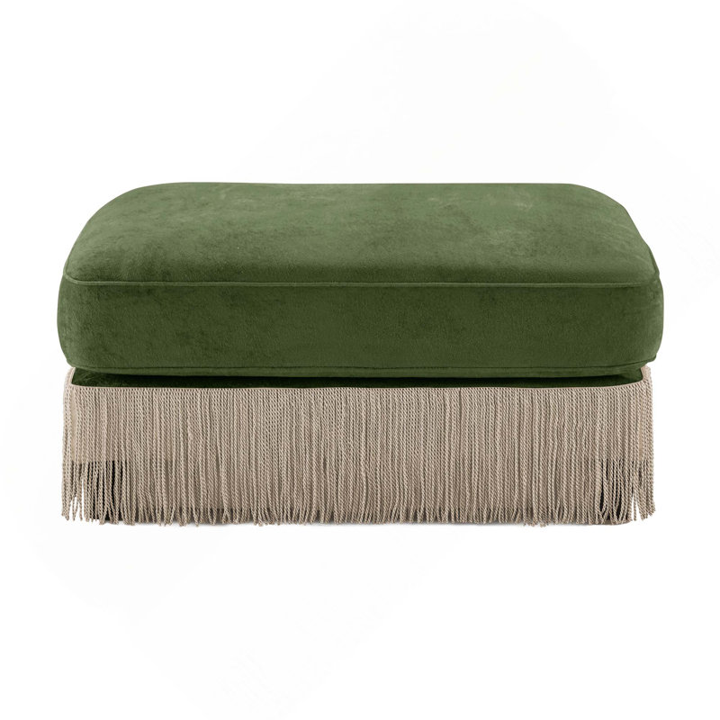 Repose-pieds rembourré en velours Chesterfield, Green