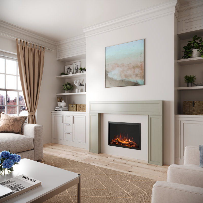 33.87 W Electric Smart Fireplace with Heat, 26" W