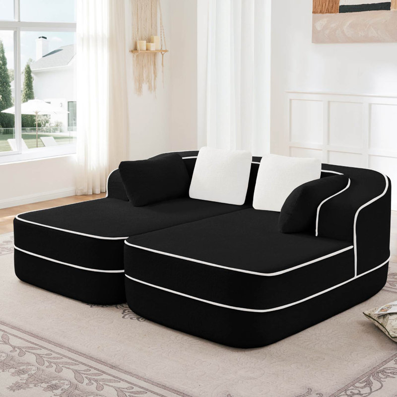 Canapé-lit 77,2 po, Ours en peluche noir
