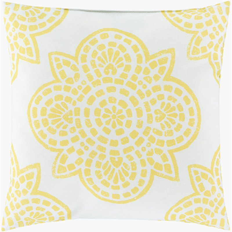 Coussin décoratif en coton Ayjay, H 16 po x l 16 po, Or