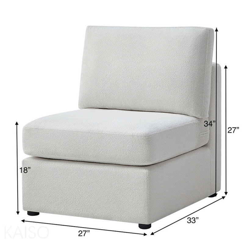 Chaise sans accoudoirs Chauncy - Ivoire, Ivoire ivoire