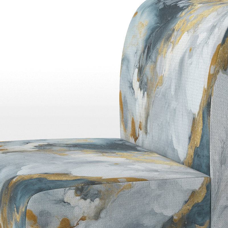 Fauteuil de chambre Berendien , Mélange de polyester gris / or