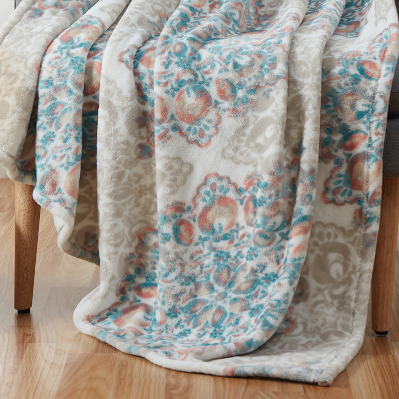 Tranquility Machine Woven Throw Blanket, Multicolor Gray