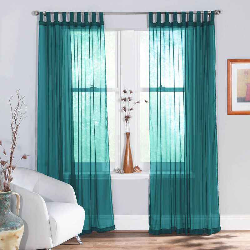 Mitthun Semi Sheer Pair, Soft Teal, 149cm Width x 229cm Drop