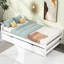 Lit plateforme blanc avec lit gigogne et lit gigogne blanc