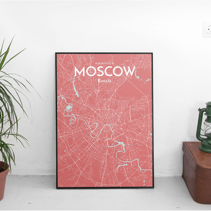 Moscow City Map - No Frame Print, 43.2cm H x 27.9cm W x 0.1cm D