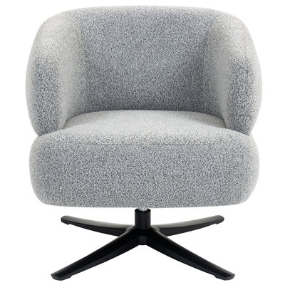 Upholstered 360° Swivel Barrel Chair
