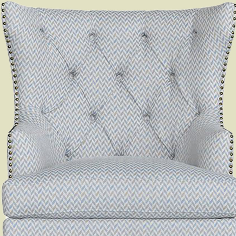 Cotton and linen recliner filled with sponge, Light Blue
