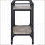 Chariot de service avec support à vin & amp; Porte-verres à pied, chêne rustique & amp; Gris anthracite | Structure en métal | Gris anthracite