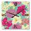 Horloge murale rétro rose et jaune-1932993725