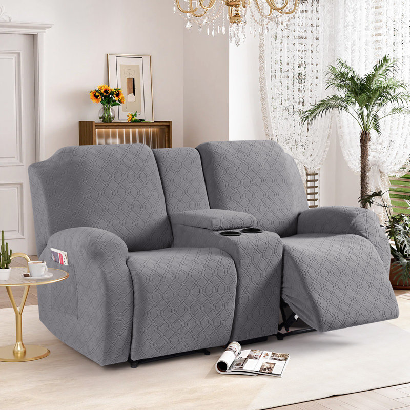 Causeuse inclinable avec housse pour console Wald Stretch, Gris clair