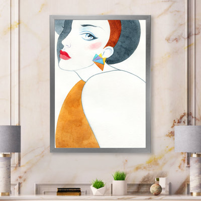 «White Portait Of A Fashionista» - œuvre d'art sur toile Glam
