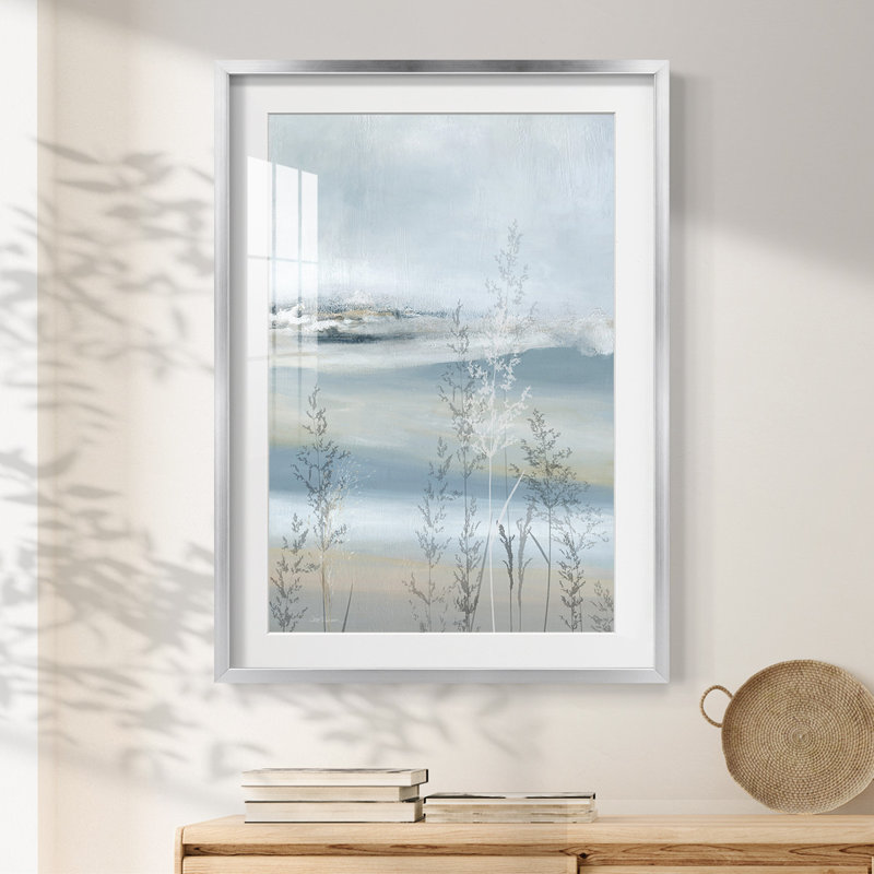 Soft Seagrass -Framed Print, 25.5" H x 17.5" W, Silver
