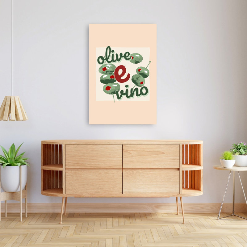 Olive E Vino, impression d'art rétro rétro, 48" H x 32" W