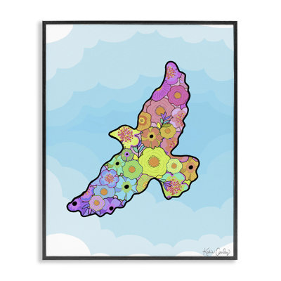 Giclée encadrée, motif floral lumineux par Katie Conley