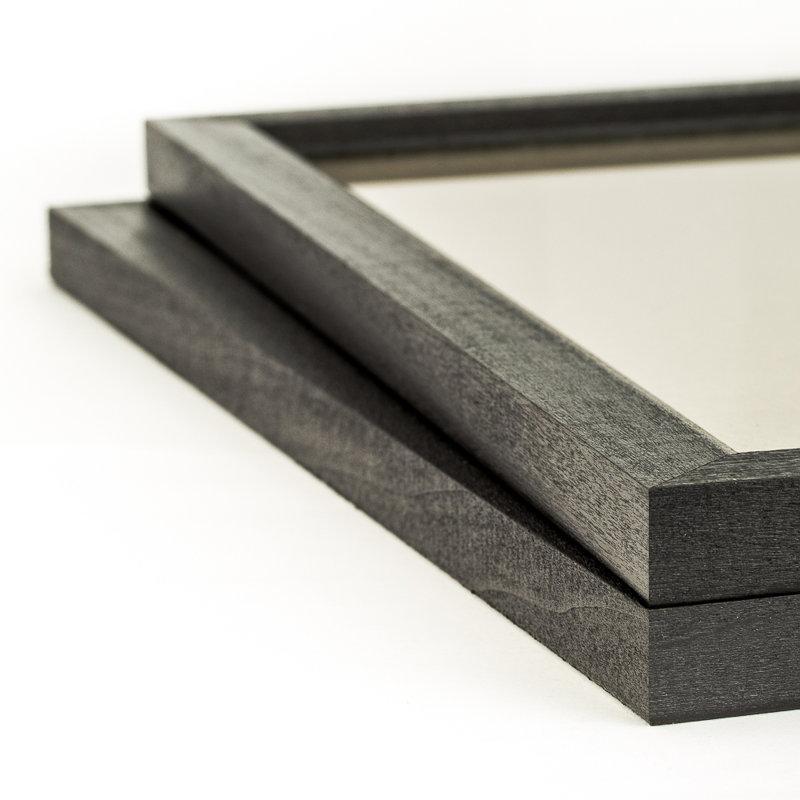 Delasha .875", EBONY HARDWOOD PICTURE FRAMES 2 Piece Set 4x5, 12" W x 16" H