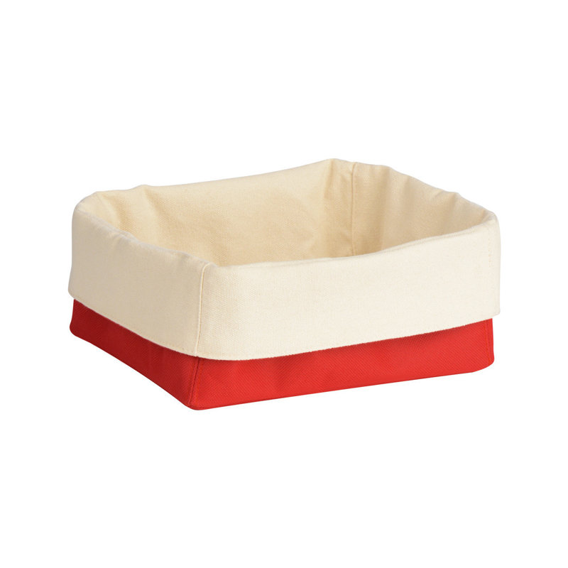 Symple Stuff Fabric Bread Basket, Red/Cream