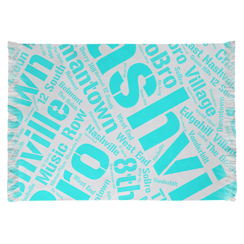 Tapis de zone cyan à tissage plat, Non, Nashville