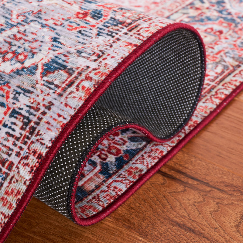 Ziebarth 177 M/W S/R Area Rug In Rust / Navy, Round 6'