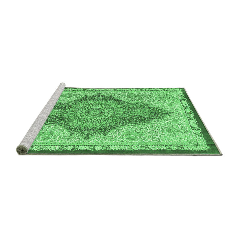 Macala Washable Oriental Indoor Rug, Round 4'