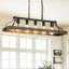 Luminaire suspendu vintage en or noir 34 pouces - 5 douilles E26, chaîne réglable pour le salon, la cuisine et la salle à manger