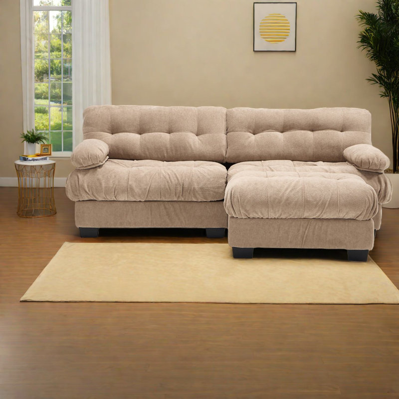 Canapé modulaire à assise profonde, canapé en forme de L moderne pour la maison