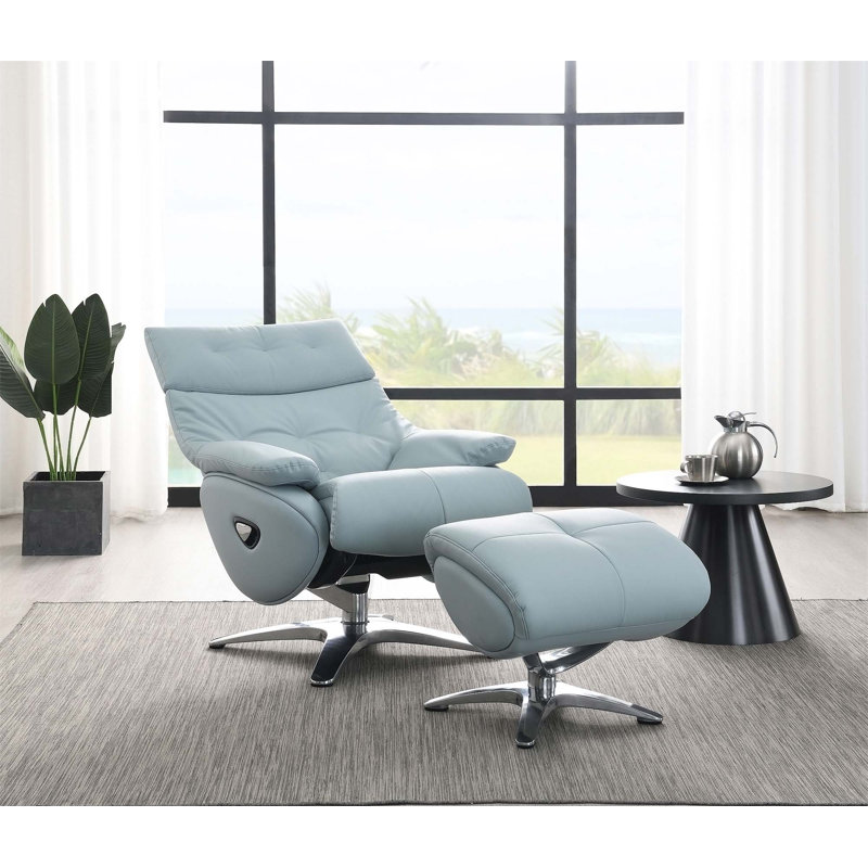 Comfortable Linen Chair with Stylish Accent Pillow for Relaxing, Baby Blue